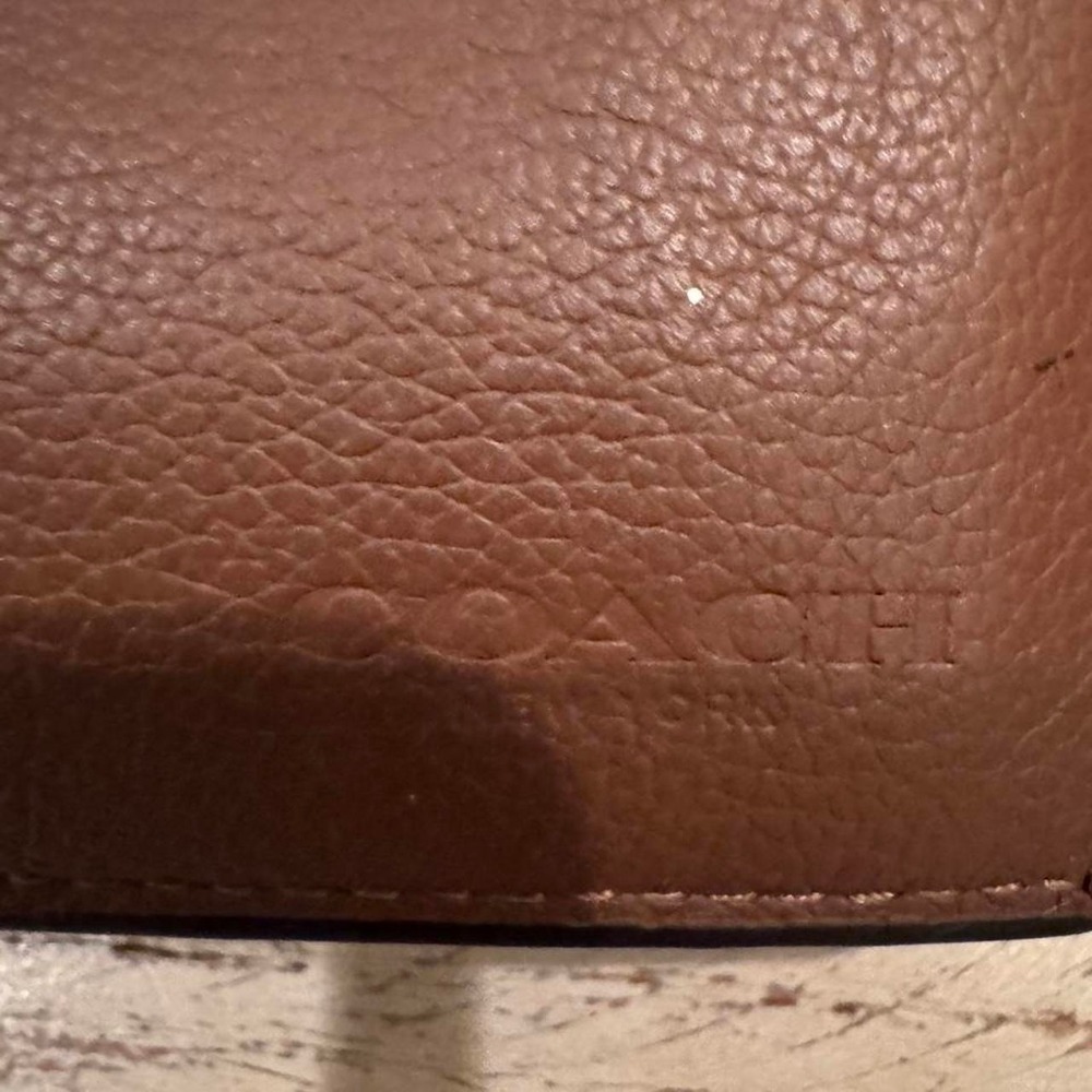 Coach Mens 3-in-1 Bifold Wallet Pebble Leather Saddle Brown F74993
